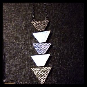Silver hanging triangle necklace chain